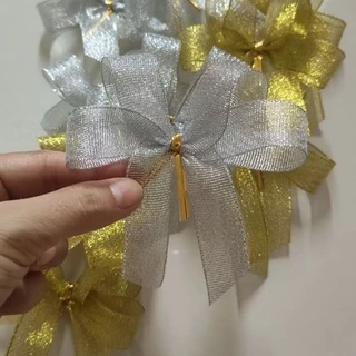 พร้อมส่ง! ริบบิ้นโบว์ดิ้นเงิน ริบบิ้นโบว์ดิ้นทอง โบว์สำเร็จรูป โบว์ของขวัญ ของชำร่วย โบว์สังฆทาน ริบบิ้นโบว์งานบุญงานบวช