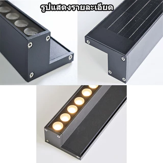 wall washer light solar โคมไฟติดผนัง LED พลังงานแสงอาทิตย์ ไฟติดผนังภายนอก IP65 คุณภาพสูง โคมไฟติดผนัง