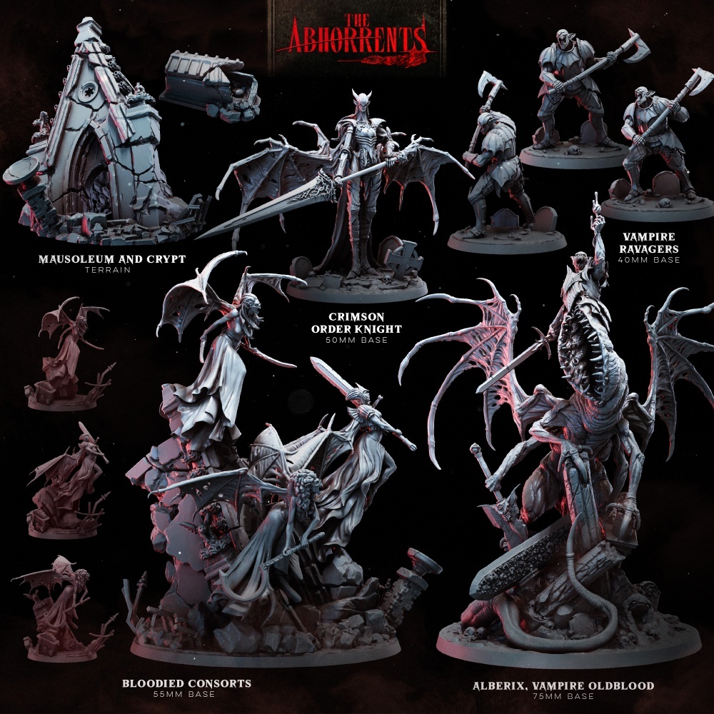 The Abhorrents The Vampire Court งาน Resin D&D DnD Miniature Model สำหรับ Tabletop ตั้งโชว์