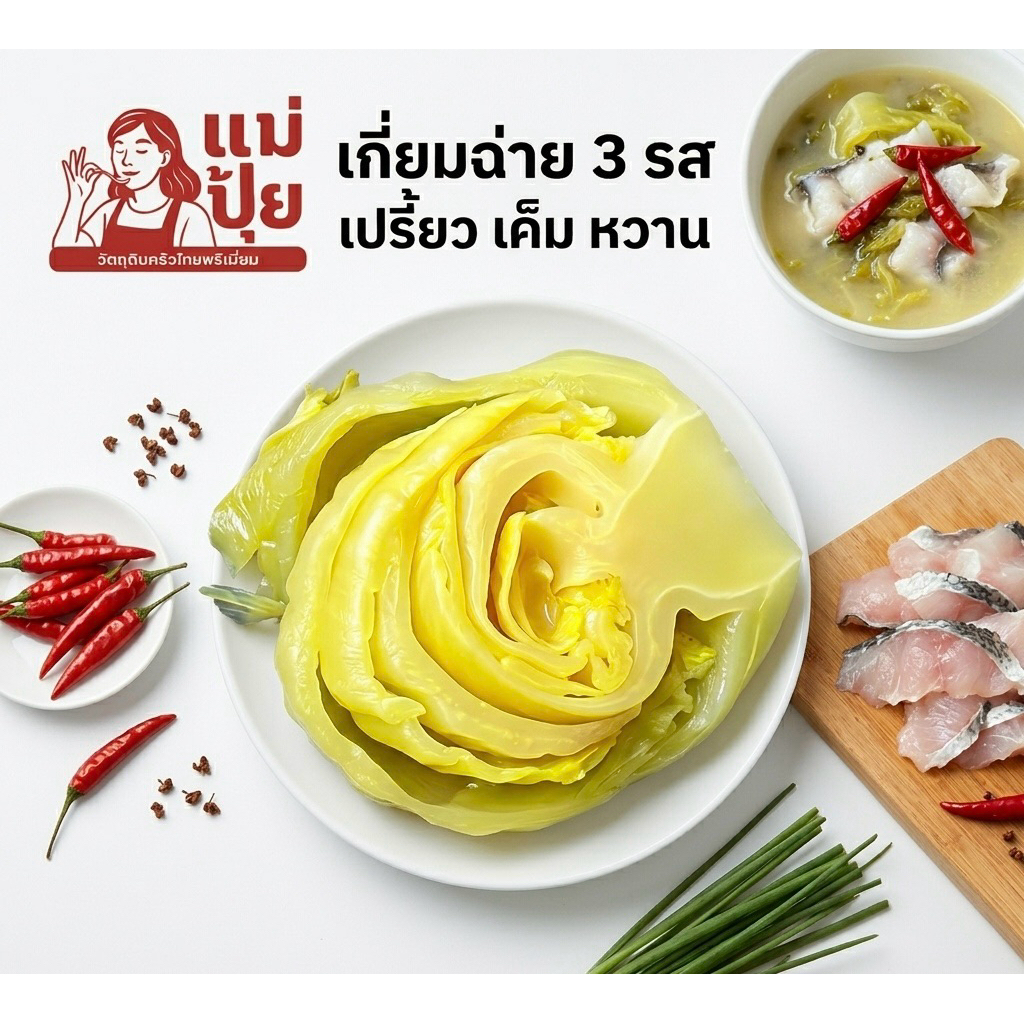 เกี่ยมฉ่าย3รส #แม่ปุ้ย เปรี้ยว เค็ม หวาน ครบรสในถุงเดียว