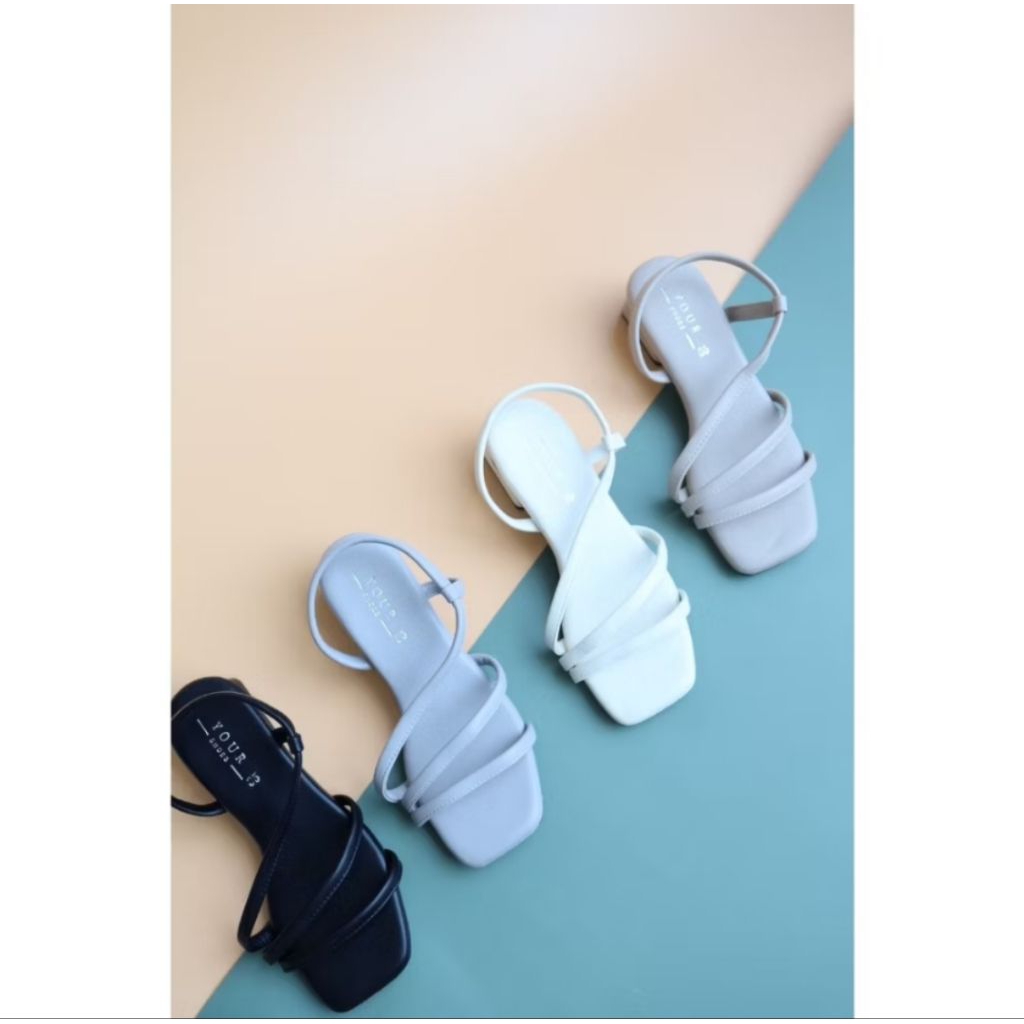 YOURSHOES 072 / รองเท้าส้นสูง 2นิ้ว รองเท้ารัดส้น รองเท้าผู้หญิง