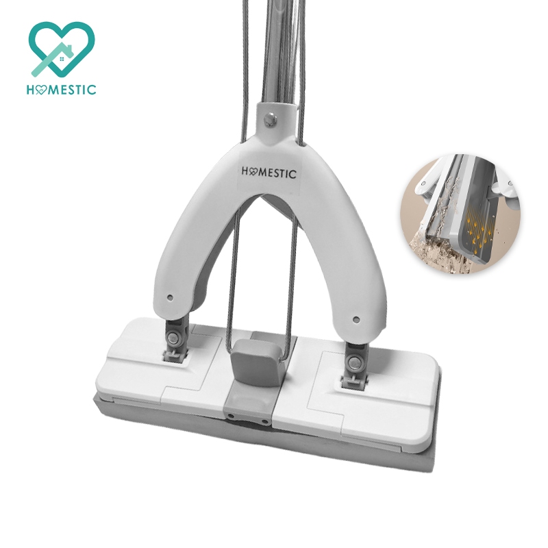 HOMESTIC ไม้ถูพื้นบีบน้ำหัวฟองน้ำ เปลี่ยนหัวได้ ดูดซับคราบได้เป็นอย่างดี ไม้ถูหัวฟองน้ำ พร้อมจัดส่ง