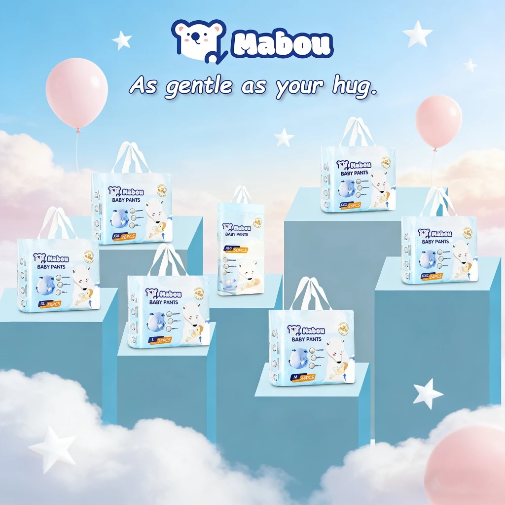 Mabou แพมเพิส แพมเพิสเด็ก 50ชิ้น นุ่ม ใส่สบาย NB-4XL BABY Diaper Pant ผ้าอ้อม แพมเพิสเด็กแรกเกิด แบบเทป แพมเพิสเด็ก COD thumbnail 10