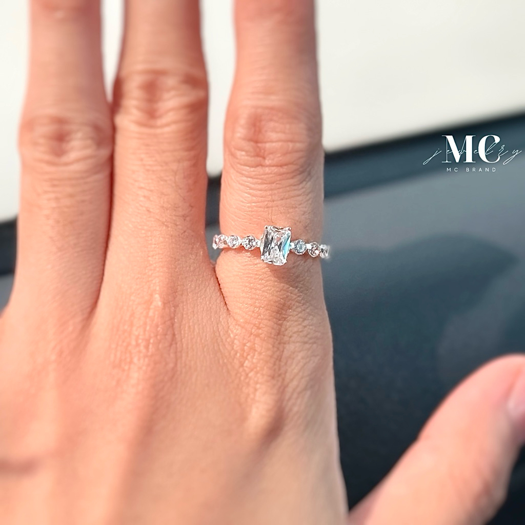 MCbrand.Jewelry แหวนเงินแท้ 92.5% รุ่น Selin [แถมกล่อง+ใบประกัน] ใส่ติดตัวได้ ไม่ลอก
