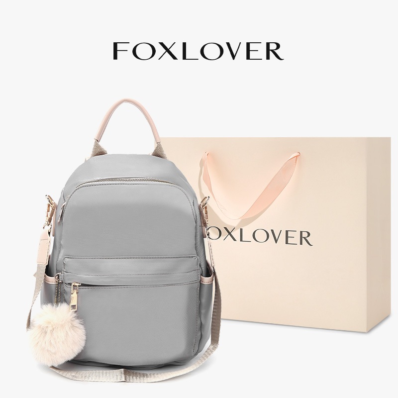 FOXLOVER กระเป๋าเป้สะพายหลัง สำหรับผู้หญิง ดีไซน์เรียบง่าย น้ำหนักเบา ทนทาน มีสไตล์