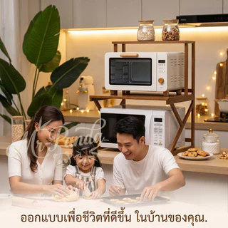 ✨COD✨ ชั้นวางไมโครเวฟ ชั้นวางจัดระเบียบในครัว ชั้นวางไม้ ชั้นวางประหยัดพื้นที่ในครัว