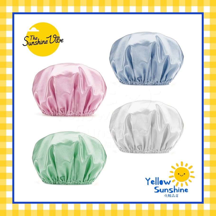 The Sunshine Vibe หมวกคลุมผมอาบน้ำ 2 ชั้น รุ่น Timeless ใบใหญ่ ผิวลื่นมัน บุ EVA ด้านใน Double Layer Shower Cap