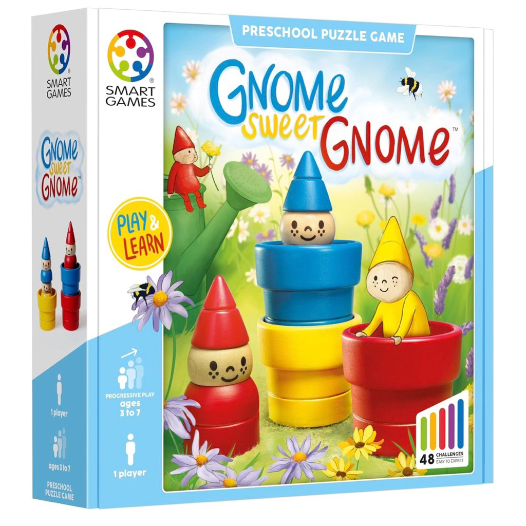 [ของแท้] SmartGames-Gnome Sweet Gnome เกมกระดานไม้เสริมทักษะ Logic ฝึกสมาธิและมิติสัมพันธ์ เด็ก 3-7 ปี (โจทย์ 48 ด่าน)