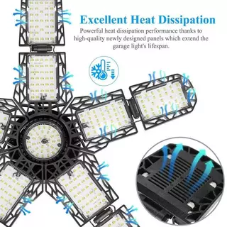 โคมไฟ LED 50W (ไฟสีขาว) ทรงใบพัด ปรับมุมได้ พับเก็บง่าย ประหยัดไฟ ดีไซน์ทันสมัย แข็งแรงทนทาน + รับประกัน 1 ปี
