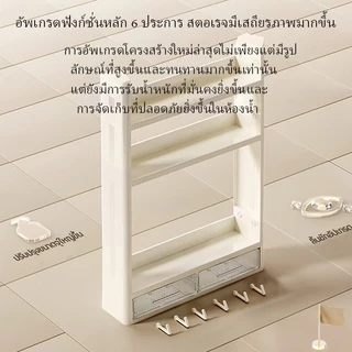 ชั้นวางติดผนัง ไม่ต้องเจาะ ติดตั้งง่าย ชั้นวางของ ห้องน้ำ ห้องครัว ชั้นวางเครื่องปรุง ประหยัดพื้นที่ แข็งแรง ไม่หลุดง่าย