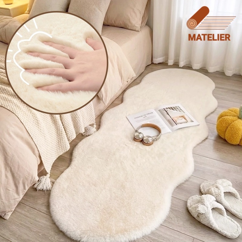 MATELIER พรม พรมปูพื้น พรมห้องนอน พรมหนานุ่ม  พรมหนา พรมยาว พรมมินิมอล ขนกระต่ายนุ่มสบาย อบอุ่นและสบาย 120*160/200ซม.