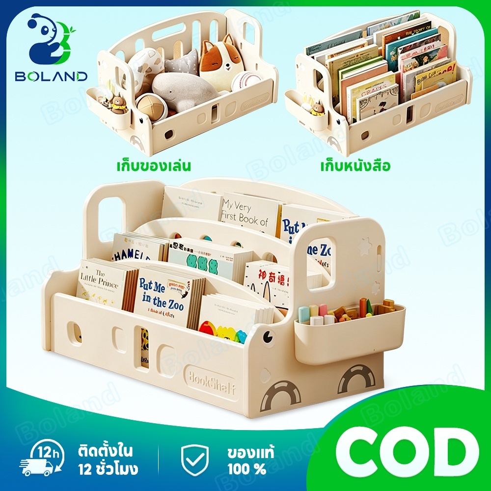 🔥Boland🔥ชั้นหนังสือเด็ก ชั้นเก็บของสำหรับเด็ก2IN1 เล่นง่าย หยิบสะดวก ตู้หนังสือเด็กขนาดเล็ก