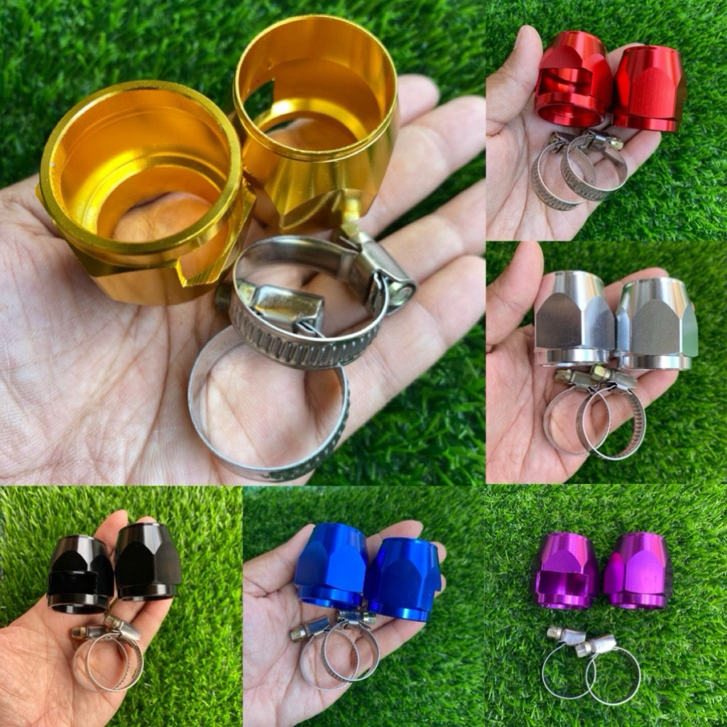 จะได้รับ 2 ชิ้น = 1 คู่ หัวรัดสายหม้อน้ำ เกรดแท้ SONIC,DASH,LS,PCX ,Tena อัลลอย เข็มขัดแพ็คคู่