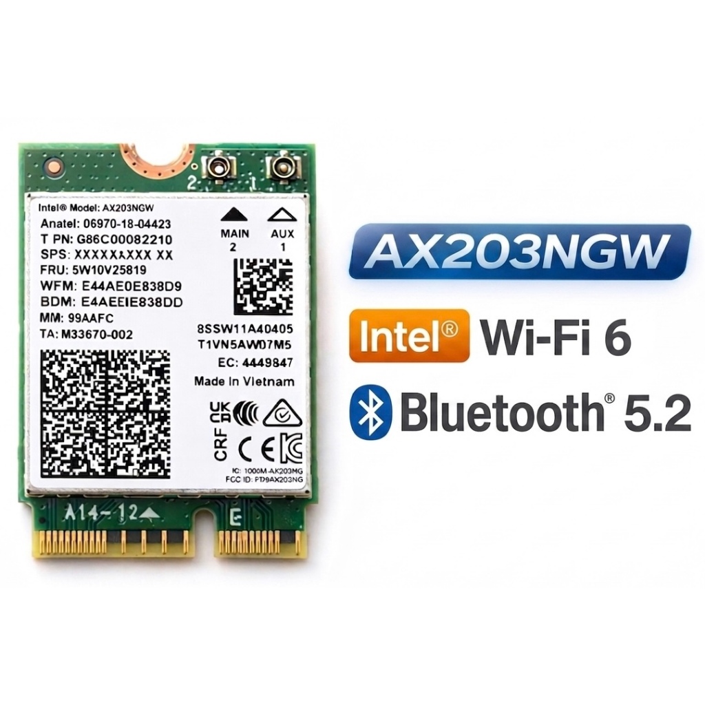 การ์ด WiFi 6 Intel AX203NGW บลูทูธ 5.2 CNVio2
