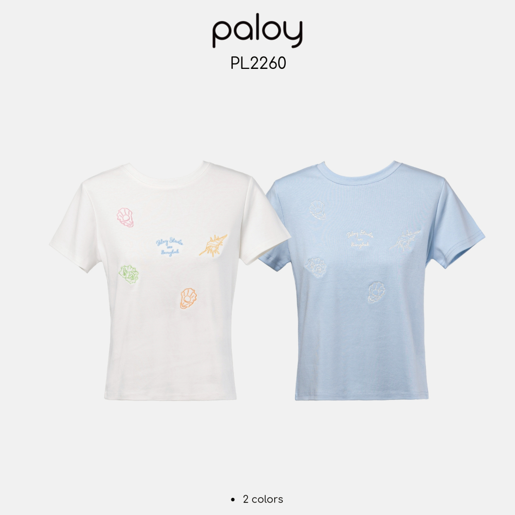 Paloy - PL2260 เสื้อยืดแขนสั้น ปักลาย Summer