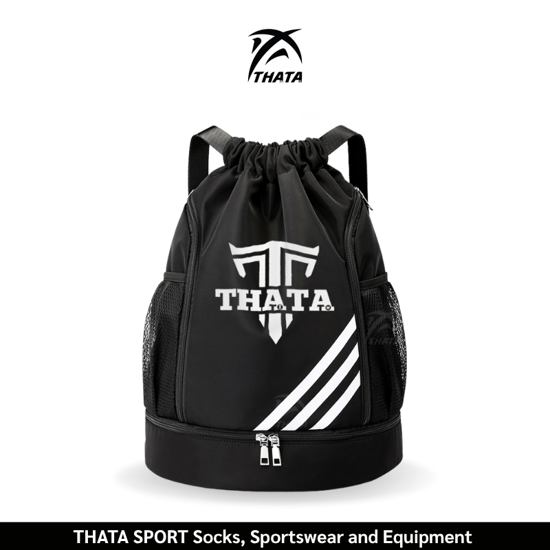 THATA GYM Sackpack (ใส่ลูกบาสได้)  กระเป๋ารูดสะพายหลัง  ใส่อุปกรณ์ วิ่ง ว่ายน้ำ บาสเกตอบล ฟิตเนต GYM