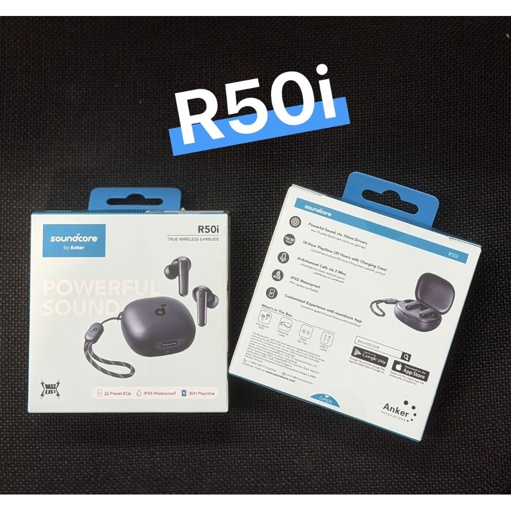 Soundcore by Anker R50i หูฟังบลูทูธ สายหูฟังไร BassUp หูฟังไร้สาย บลูทูธ 5.3 EQ และกันน้ําระดับ IPX5