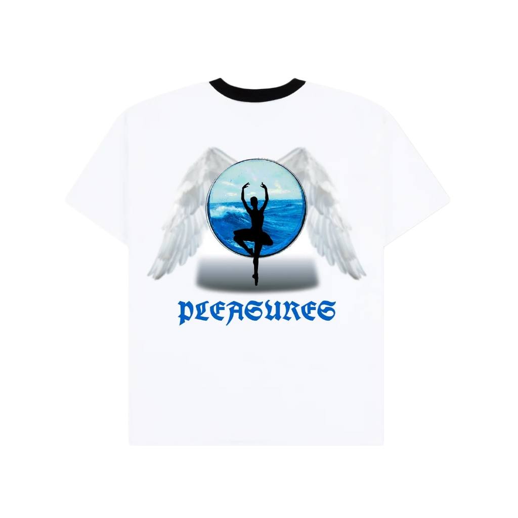 PLEASURES P25W069 ANGEL PLACE RINGER T-SHIRT WHITE รูปที่ 3