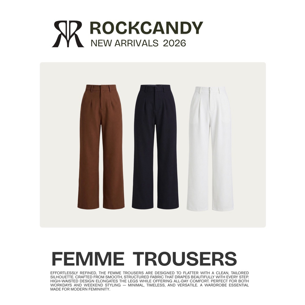 Femme trousers กางเกงเอวสูงทรงเรียบ