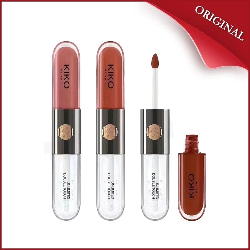 Kiko Milano Lip Gloss Unlimited Double Touch 6ml ลิปสติกลิปกลอสให้ความชุ่มชื้นและติดทนนานคู่ขนาด