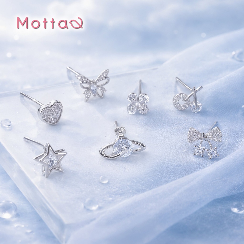 Motta Online Exclusive May Dew ต่างหูติดหูเงินแท้  ดีไซน์สวยใส่ได้ทุกวัน
