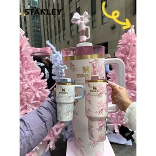 🔥 Stanley 40oz LoveShackFancy แก้วเก็บเย็น48ชม Soft Matte แท้100% FlowState มีหูจับ ใส่รถได้ COD