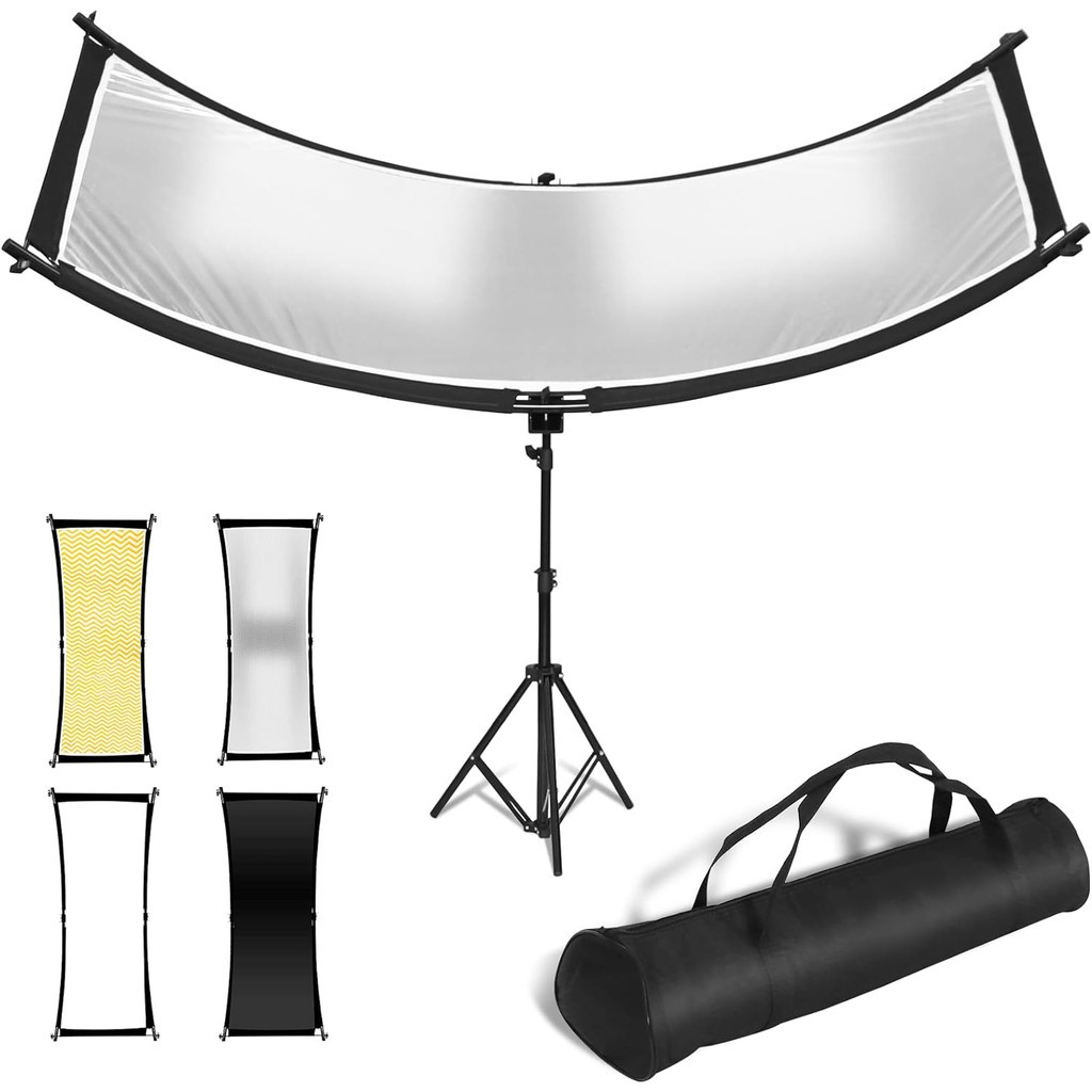 50x110cm Light Reflector U Curved Photography Lighting Diffuser & Carry Bag & Stand