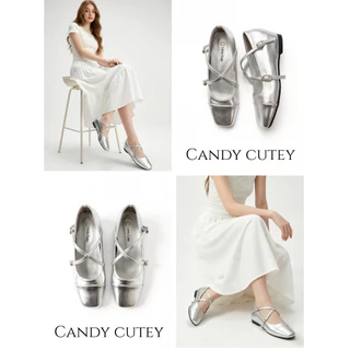 Candy Cutey รองเท้าแมรี่เจน ดีไซน์สุดมินิมอล ด้วยทรงหัวตัดที่ช่วยให้เท้าดูเรียวยาว เพิ่มดีเทลความน่ารักด้วยสายรัดข้อเ