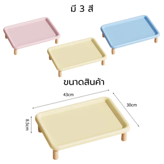 Domdompet โต๊ะวางชามอาหารสัตว์เลี้ยง ถาดวางอาหารยกสูง พร้อมขาตั้งยกสูง ป้องกันการหกเลอะเทอะ