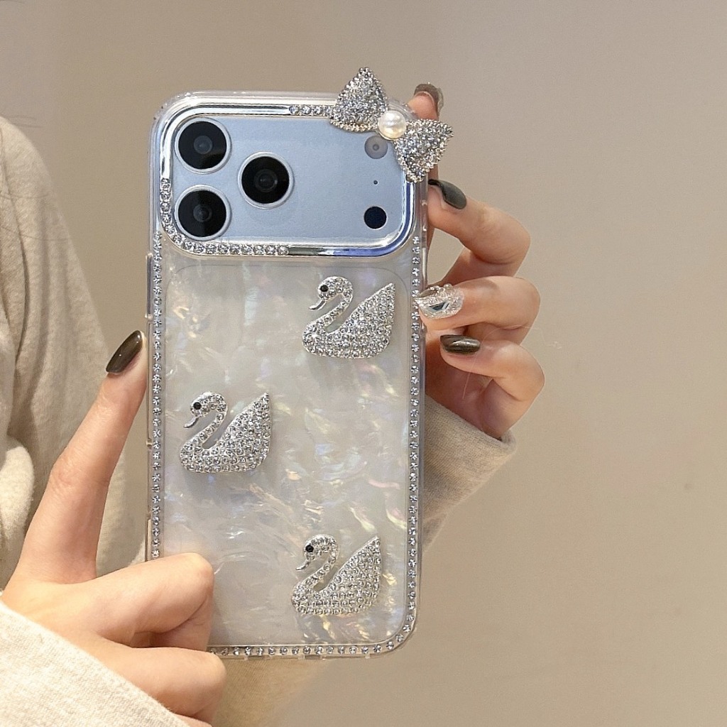 AD608 New case เคสเรซิ่นหินอ่อน งานกระจกลายพวงมาลัย ลายน่ารัก สำหรับI11-17PM กันกระแทกได้ สินค้าพร้อมจัดส่งจากไทย