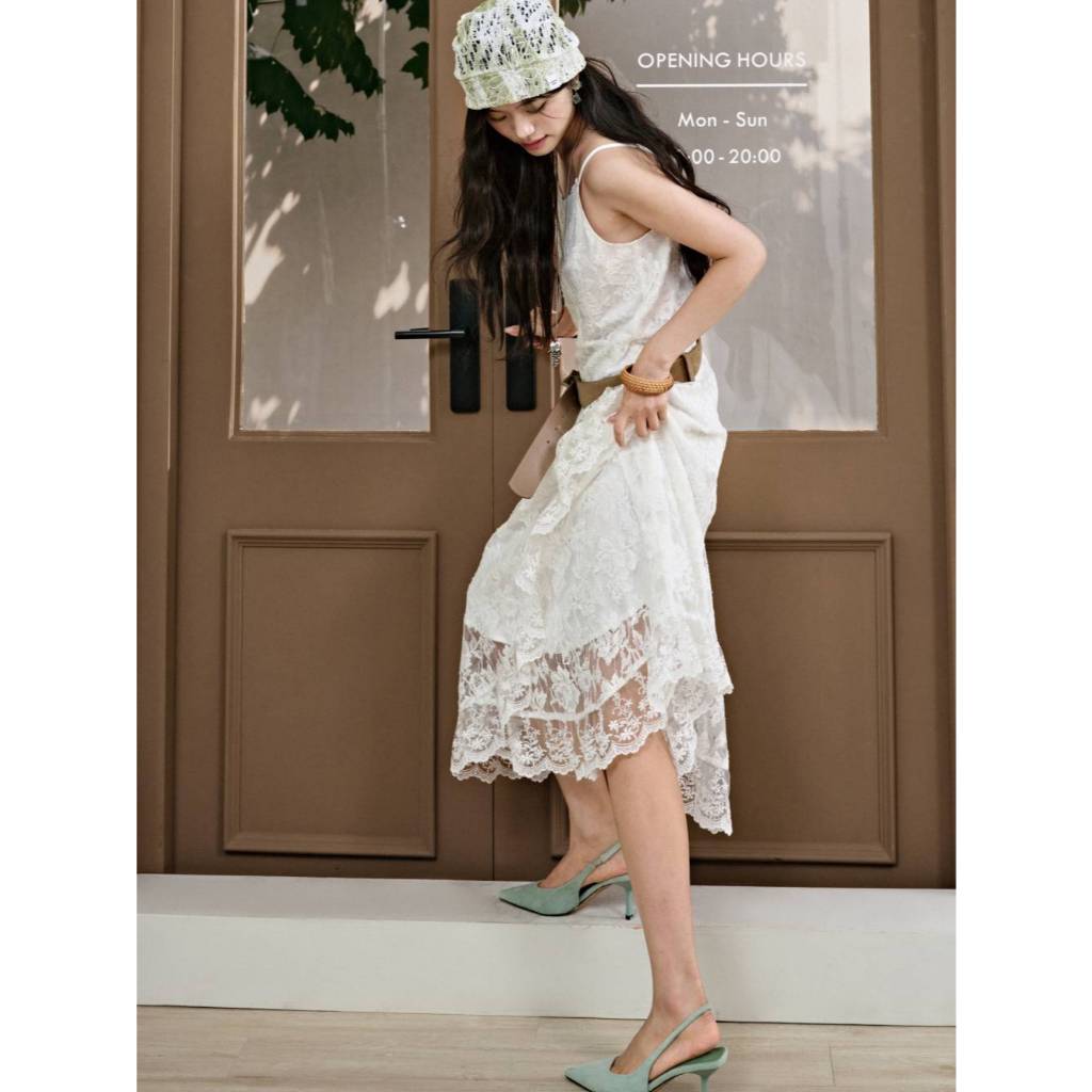 [Preorder] KUOSE : Lace Cami Midi Dress