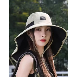 หมวกกันแดดปีกกว้าง มีสายคล้องคอ หมวกเดินป่า ปีนเขา ระบายอากาศดี เหมาะสำหรับกิจกรรมกลางแจ้ง