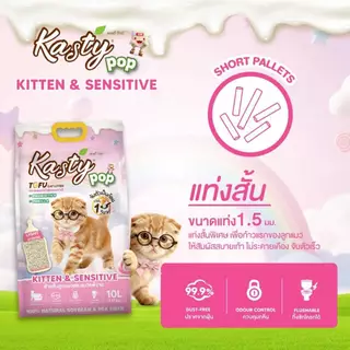 Kasty Pop แคสตี้ป๊อป ทรายแมวเต้าหู้ 10 ลิตร ไร้ฝุ่น ไม่ติดกะบะทราย ดับกลิ่นดี ทิ้งลงชักโครกได้