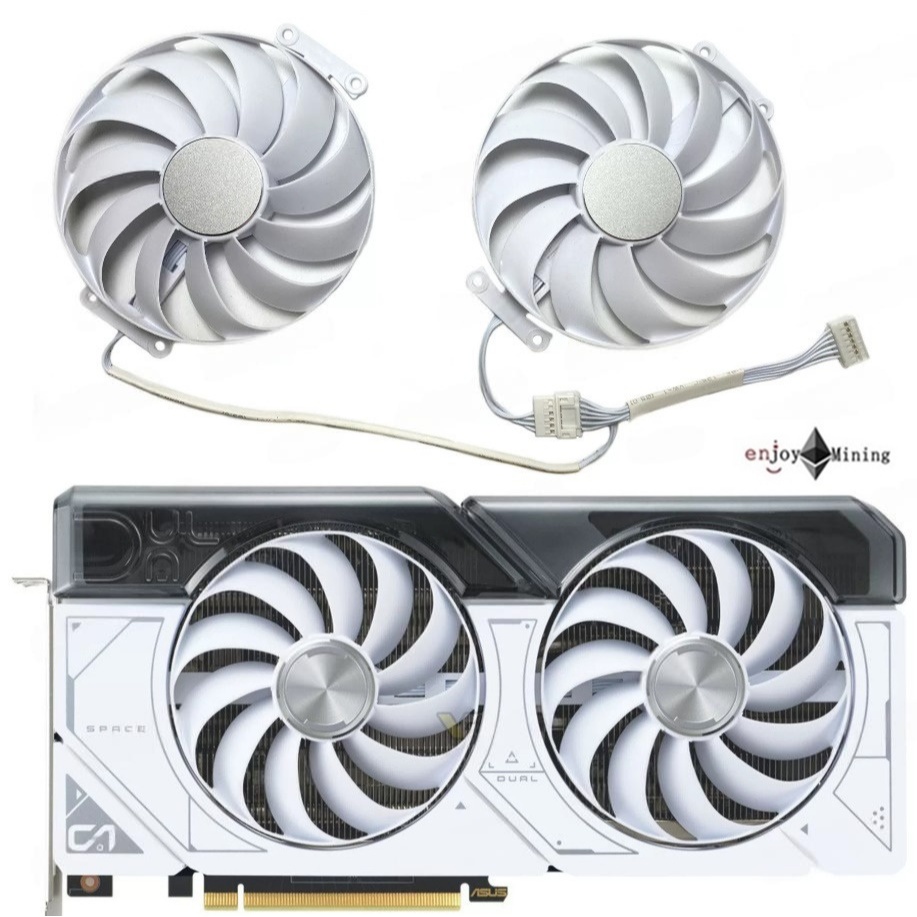 พัดลมการ์ดจอ ASUS RTX 4070 12GB DUAL WHITE OC Graphics Card Cooling Fan
