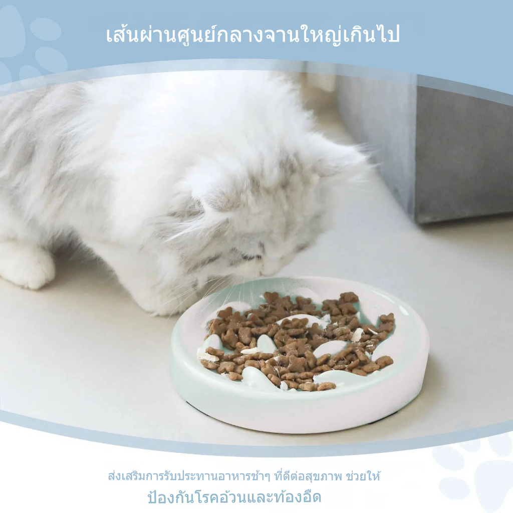 ชามอาหารสัตว์เลี้ยง ชะลอกิน Slow Feed Bowl ชามอาหารแมว ชามช่วยลดการสำลัก