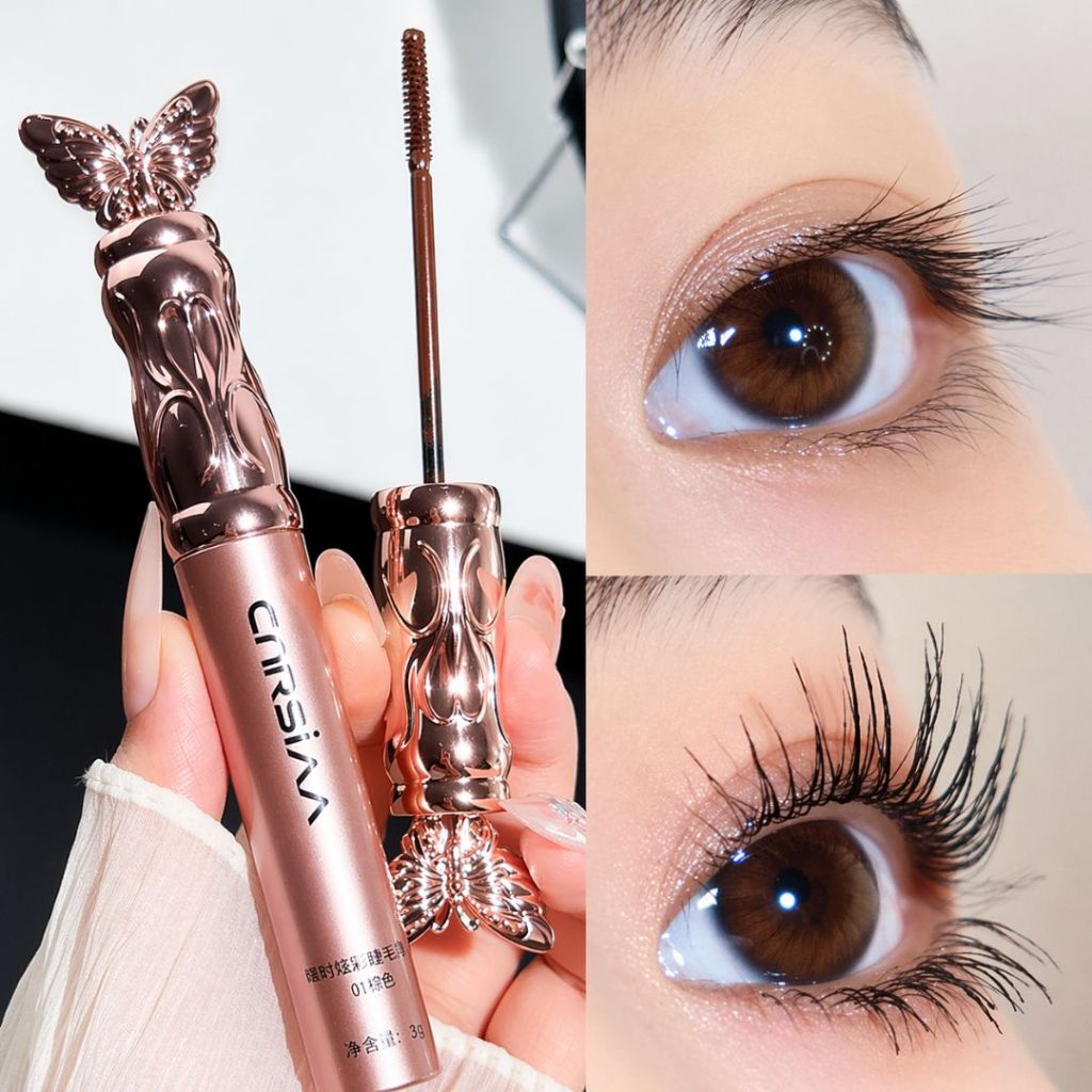 MASCARA มาสคาร่าขนตายาวงอน กันน้ำ ติดทน หัวแปรงเรียวเล็ก ปัดง่าย เพิ่มความหนา ความยาวแบบธรรมชาติ พร้อมส่ง 2 สี