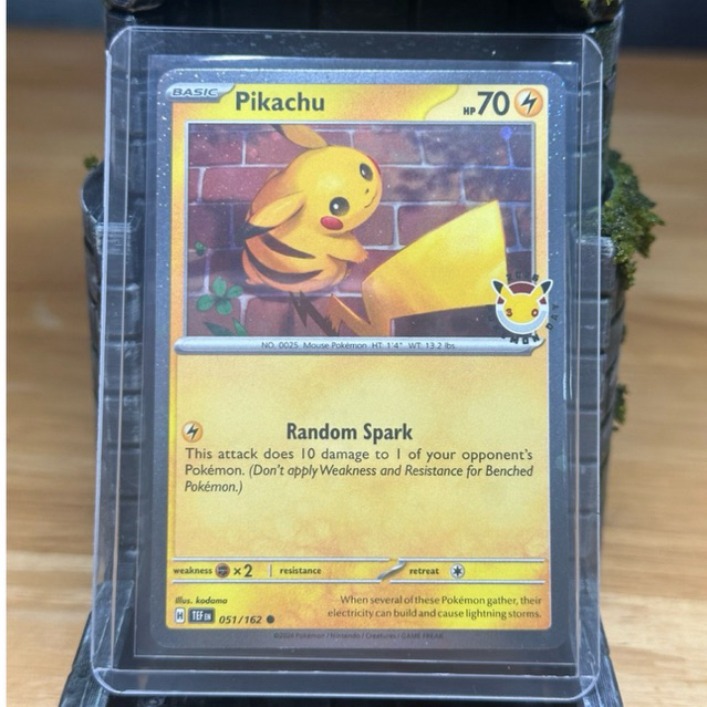 Pokémon Card Pikachu 30th Anniversary Promo (051/162) English การ์ดสะสมพิคาชู ⚡