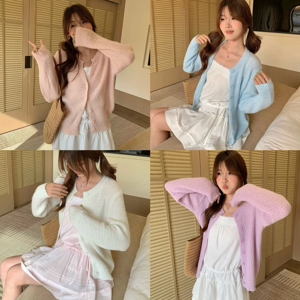 Somedays l 🐰Haru Cardigan คาร์ดิแกนไหมพรมผ้านุ่ม โทนสีแคนดี้น่ารักๆ งานถักหลวมๆ
