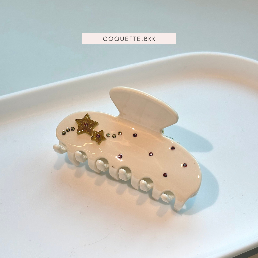 🎀 coquette.bkk — Star Rhinestone Hair Claw Clip กิ๊บหนีบผมดาวเพชร