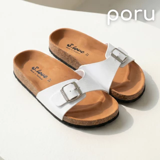 [ส่งฟรี]Poru รองเท้าแตะแฟชั่นไบเก้น White Collection พื้นนุ่ม ไซส์ 36-40