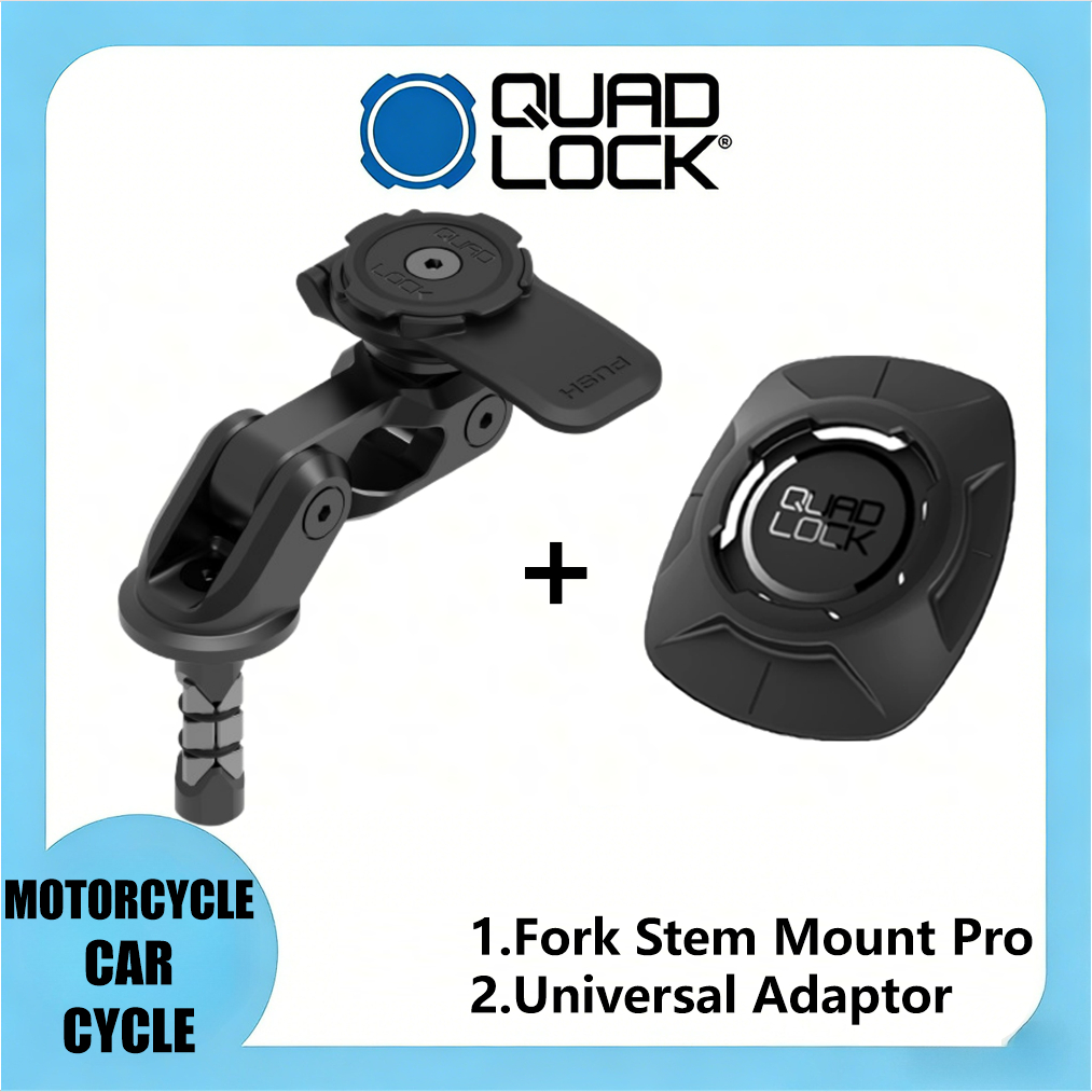 รถจักรยานยนต์ Quad Lock - Fork Stem Mounts PRO และ Universal Adapter สำหรับผู้ถือโทรศัพท์รถจักรยานยน
