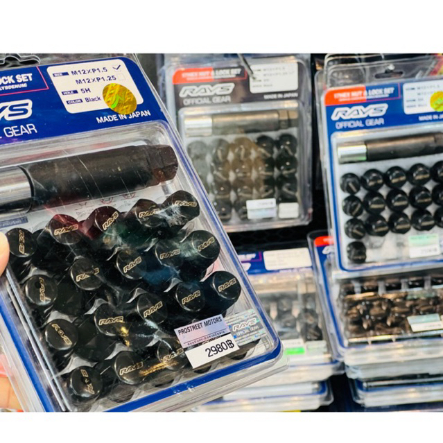 น็อตล้อ RAYS แท้ เหล็กสีดำ japan นำเข้า ญี่ปุ่น 1.5 1.25 wheel lug nut น้อตล้อ น็อต ray rays น๊อตล้อ