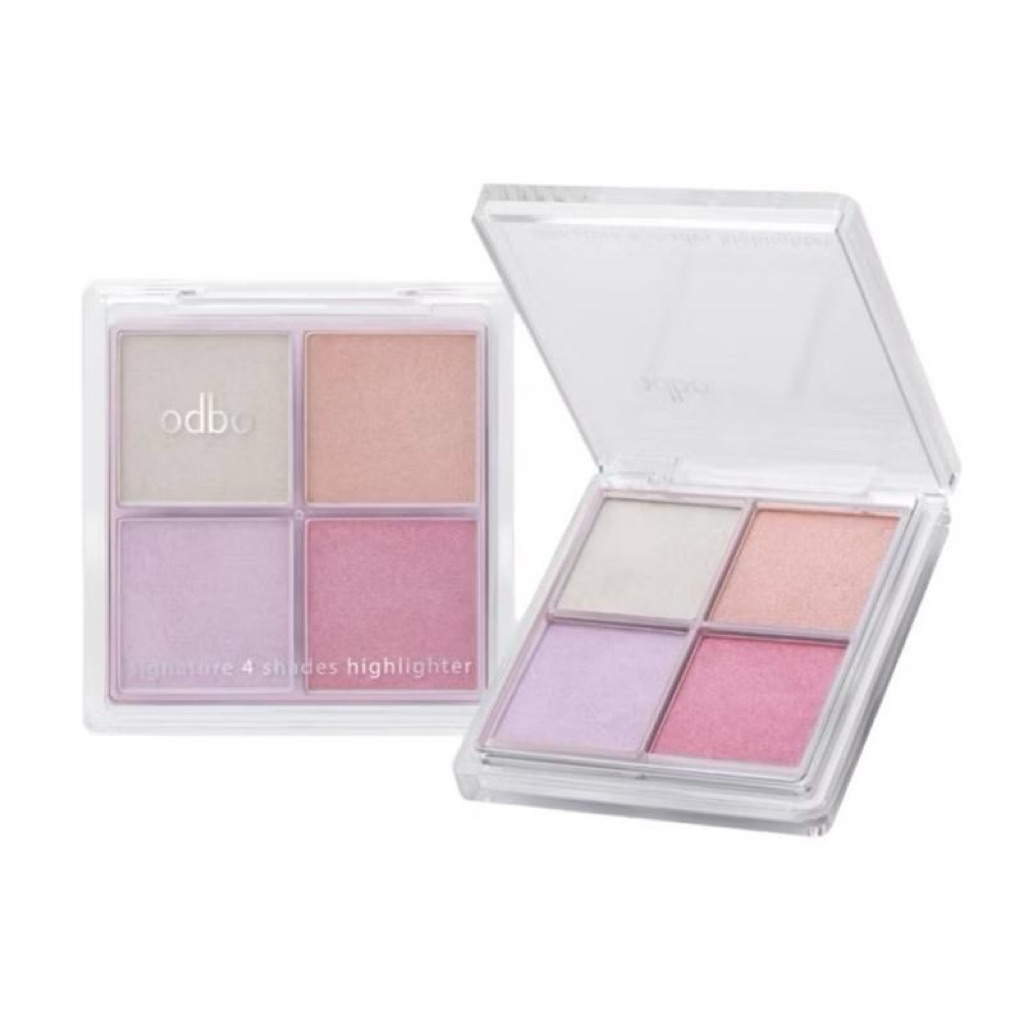 OD1318 Signature 4 Shades Highlighter โอดีบีโอ ซิกเนเจอร์ โฟร์ เฉดส์ ไฮไลท์เตอร์ ของแท้