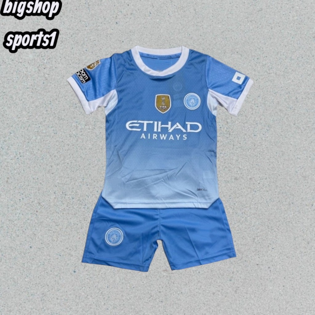 ชุดฟุตบอลเด็ก Men City เนื้อผ้าดี ลายใหม่ล่าสุด สินค้ามีพร้อมส่ง