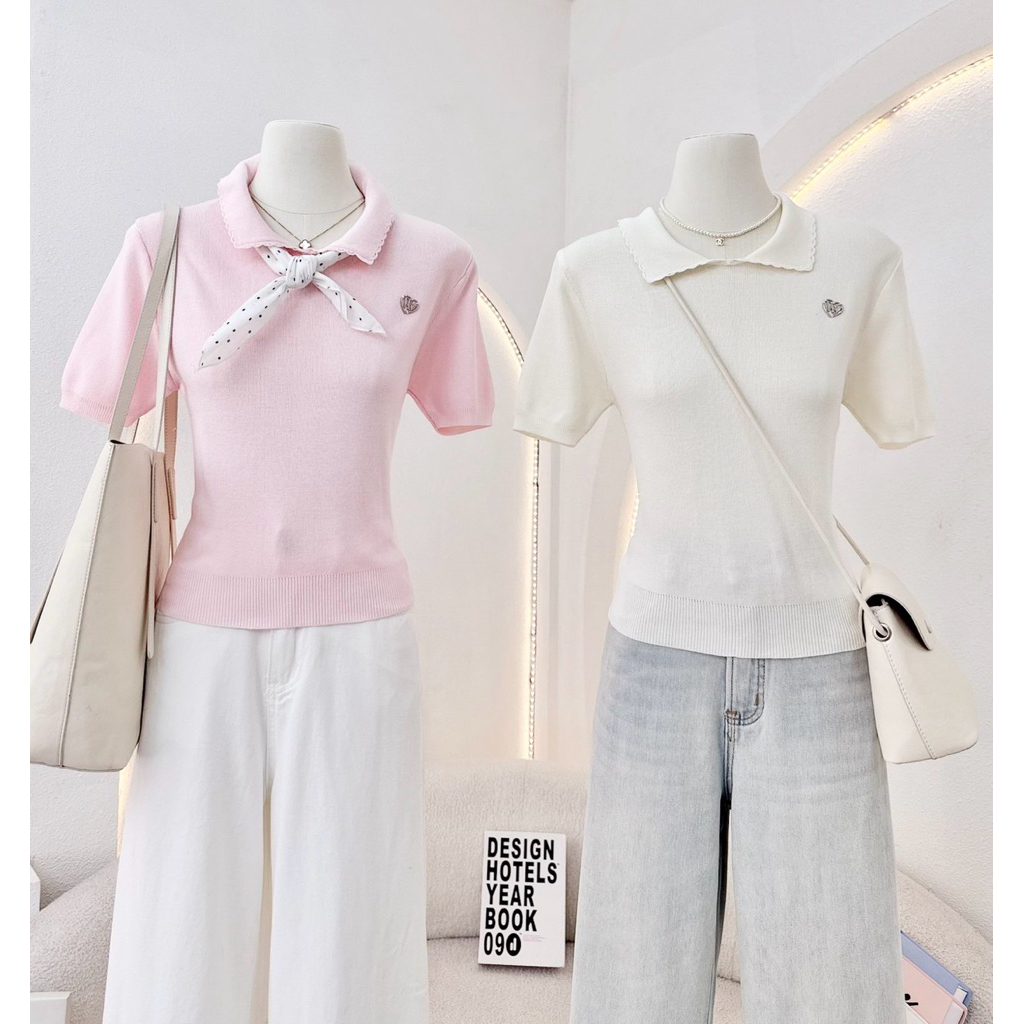 WAYA เสื้อยืดไหมพรมคอปก งานน่ารัก