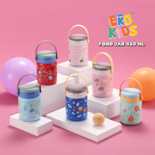 EKOKIDS FOOD JAR กระปุกอาหารสแตนเลส 304 สำหรับใส่อาหารและเครื่องดื่ม เก็บอุณหภูมิ ร้อน-เย็น แถมช้อนสแตนเลส 304พับเก็บได้