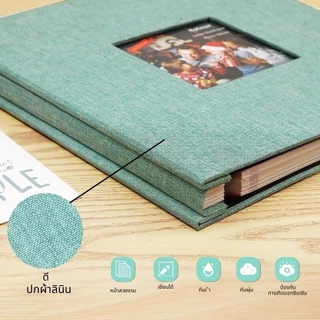 [ส่งไว] อัลบั้มรูป DIY ผ้าลินิน 40 หน้า มีกาวในตัว จุรูปได้เยอะ ใส่ได้ทุกขนาด สำหรับทารก/งานแต่ง/ครอบครัว Photo Album