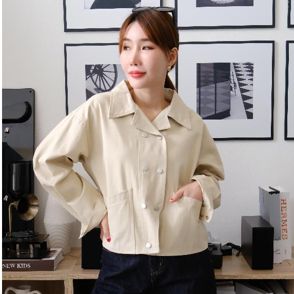 Lawyer Store [ 737275 ] เสื้อคอปกแขนยาว กระดุมคู่ กระเป๋าใช้งานได้จริง กระดุมแป๊กใช้งานได้จริง ผ้ายีนส์  ใส่เท่ห์ แมทช์ไ ราคา ถูกที่สุด ดีลบีเคเค แกลเลอรีภาพที่ 2