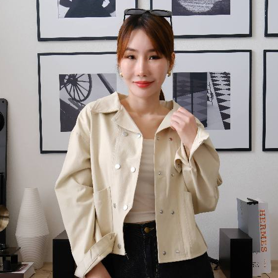 Lawyer Store [ 737275 ] เสื้อคอปกแขนยาว กระดุมคู่ กระเป๋าใช้งานได้จริง กระดุมแป๊กใช้งานได้จริง ผ้ายีนส์  ใส่เท่ห์ แมทช์ไ ราคา ถูกที่สุด ดีลบีเคเค แกลเลอรีภาพที่ 4