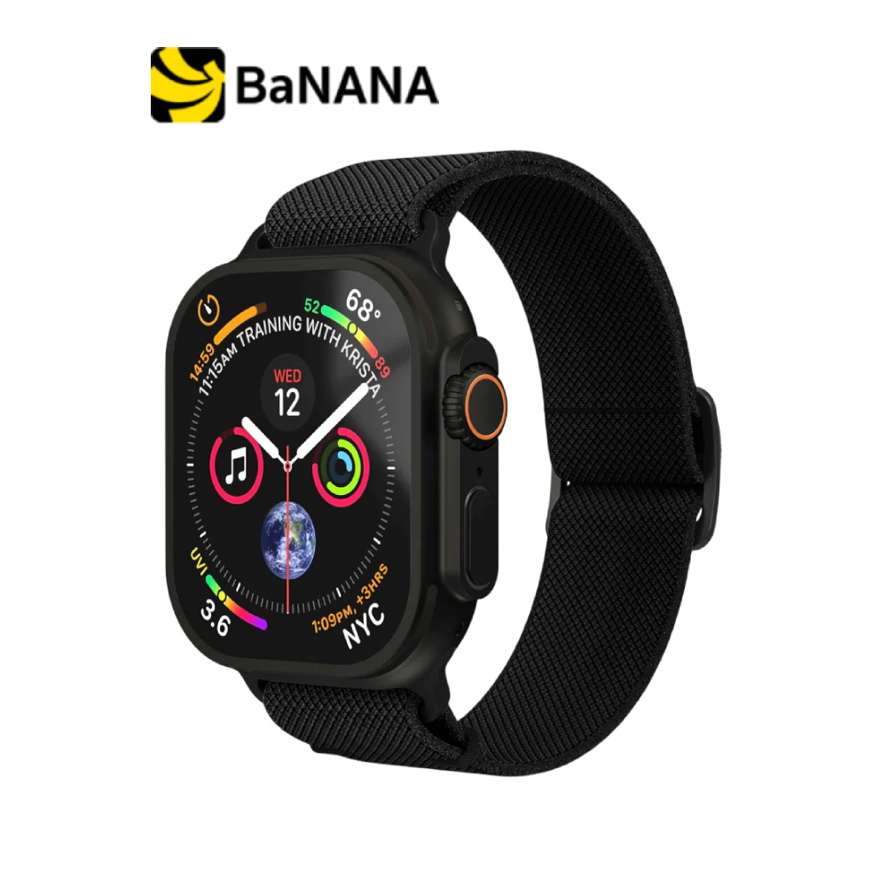 Vonmaehlen สาย Apple Watch Strap (44/45/46/49mm) Classic Nylon Loop - Black by Banana IT